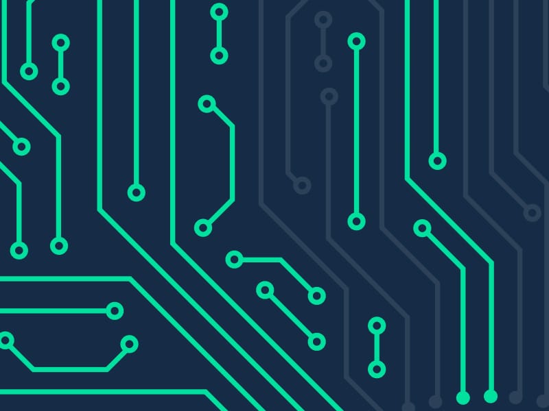 Graphic showing electronic circuits