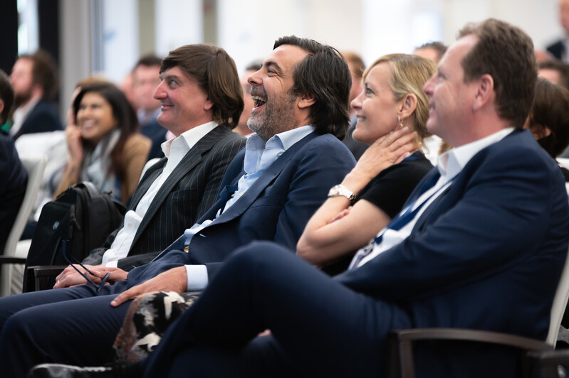 Howden friends sitting in an audience