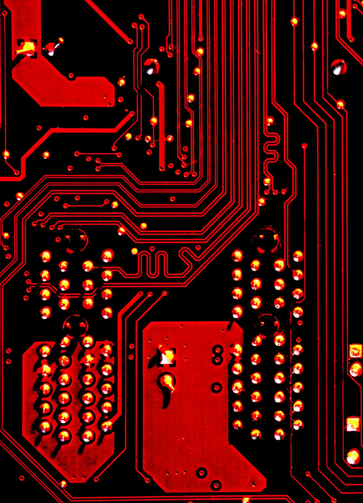 Red and black circuit board