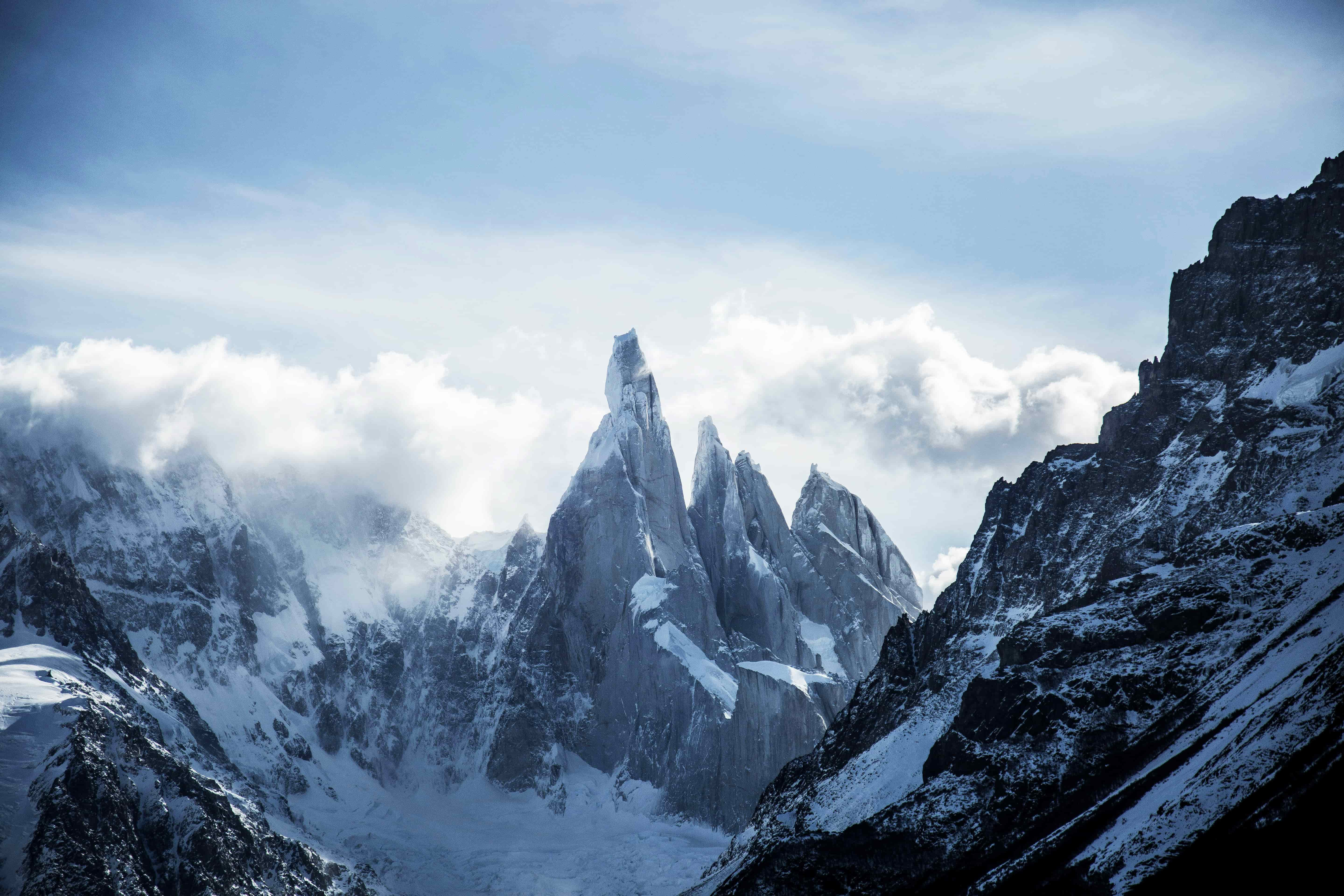 A snow-capped mountain