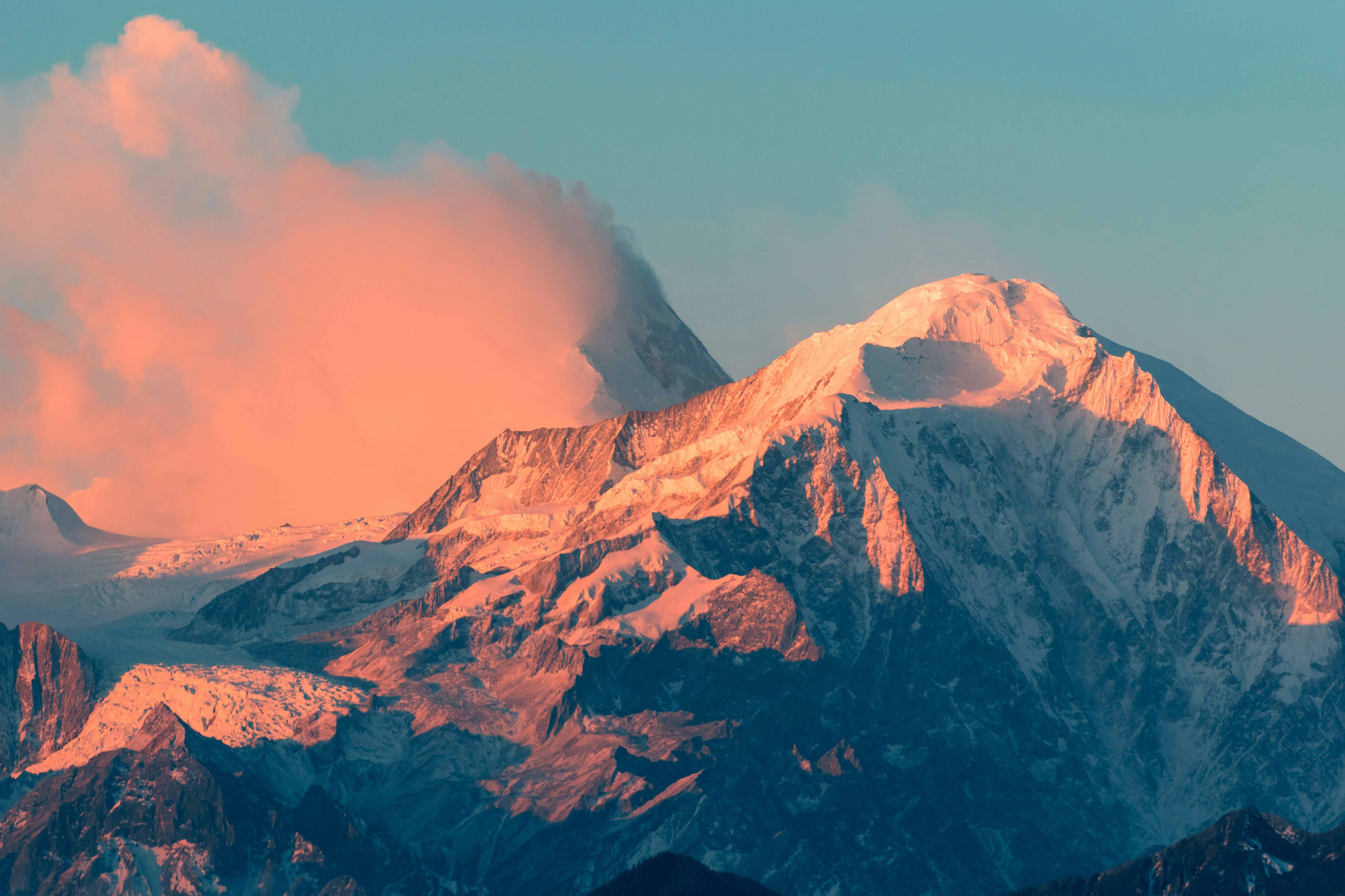 A mountaintop in the golden hour