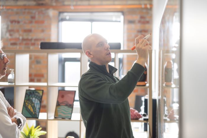 Ben Harrison at whiteboard