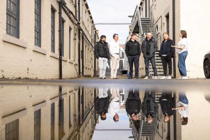 Ceto team photo standing outside HQ